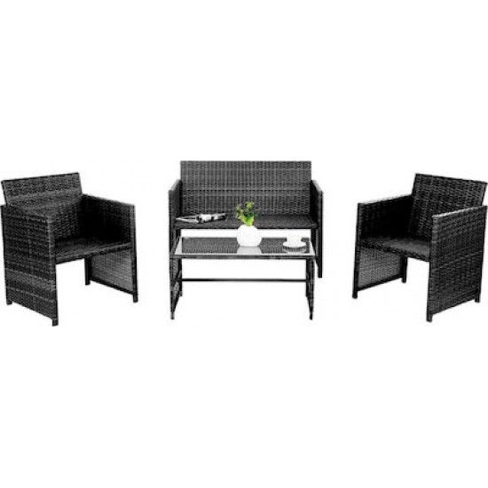BORMANN BSP1090 Σετ σαλόνι 4τμχ. μαύρο Wicker 029960 έως 12 ΆΤΟΚΕΣ ΔΟΣΕΙΣ BORMANN BSP1090 Σετ σαλόνι 4τμχ. μαύρο Wicker 029960 έως 12 ΆΤΟΚΕΣ ΔΟΣΕΙΣ
