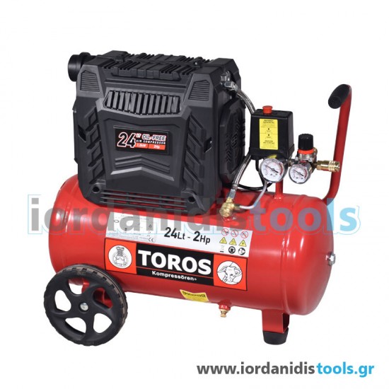 TOROS: ΑΕΡΟΣΥΜΠΙΕΣΤΗΣ OILFREE ΧΑΜΗΛΟΥ ΘΟΡΥΒΟΥ (SEMISILENT) 24LT/2,0HP 602048 TOROS: ΑΕΡΟΣΥΜΠΙΕΣΤΗΣ OILFREE ΧΑΜΗΛΟΥ ΘΟΡΥΒΟΥ (SEMISILENT) 24LT/2,0HP 602048