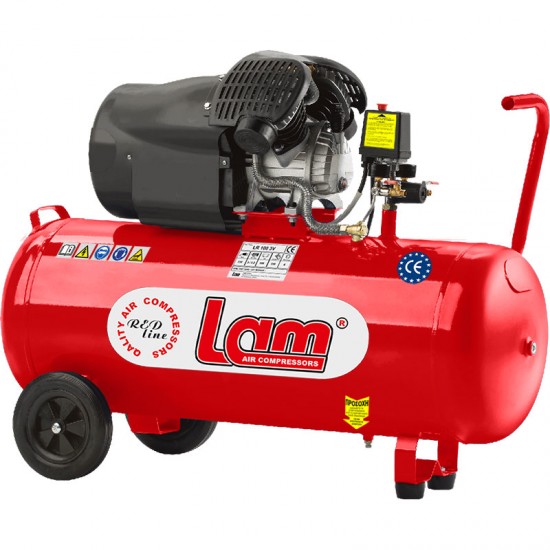 LAM LR 100/3V Αεροσυμπιεστής 100lt, 3.0hp, 412 lt/min ΕΩΣ 6 ΑΤΟΚΕΣ ΔΟΣΕΙΣ