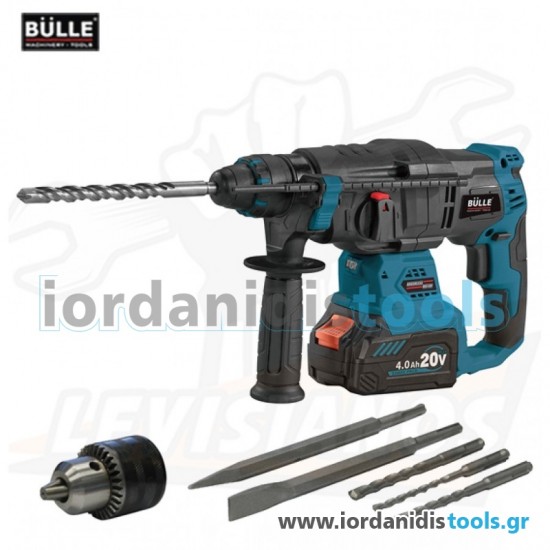 BULLE 633331 ΠΙΣΤΟΛΕΤΟ ΜΠΑΤΑΡΙΑΣ 4 ΛΕΙΤΟΥΡΓΙΩΝ 20V 2x4Ah SDS-PLUS