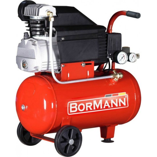 Bormann BAT5000 Κομπρεσέρ Αέρος με Ισχυ 2hp και Αεροφυλάκιο 24lt  εως 6 ατοκες δοσεις