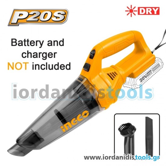 Σκούπα Αυτοκινήτου Μπαταρίας 20V Li-Ion SOLO