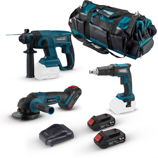 Bormann pro Bbp9040 Πνευματικο Σκαπτικο Brushless 20v+κατσαβιδι Brushless 20v+γωνιακος 20v+1 Μπαταρια 1.5αη+1 Μπαταρια 049593 έως 6 Άτοκες Δόσεις