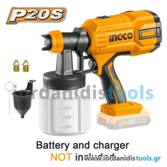 INGCO Πιστόλι Βαφής Μπαταρίας 20V Li-Ion SOLO INGCO Πιστόλι Βαφής Μπαταρίας 20V Li-Ion SOLO