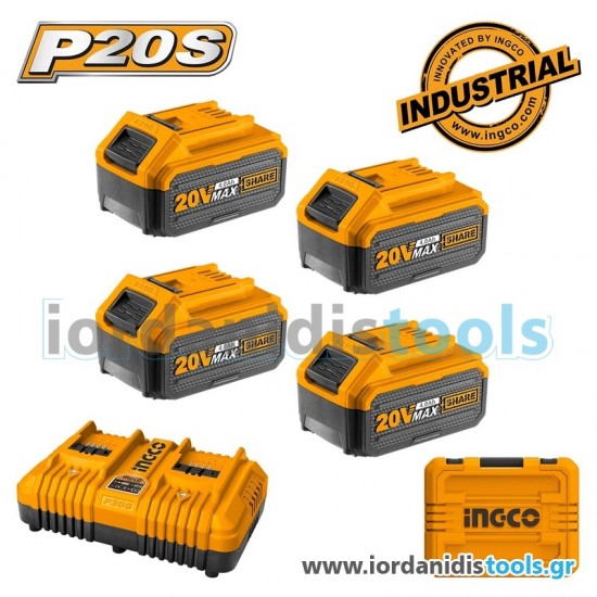 Μπαταρίες 4.0Ah + Ταχυφορτιστής 2 Θέσεων Σετ 6 τεμ.