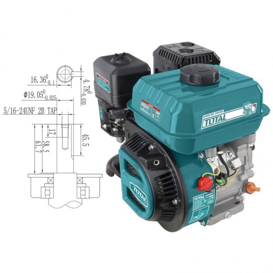 TOTAL ΕΠΑΓΓ. ΚΙΝΗΤΗΡΑΣ ΒΕΝΖ. 196cc - 6.5HP ΣΦΗΝΑ TGEN16821  εως 6 ΑΤΟΚΕΣ ΔΟΣΕΙΣ