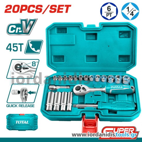 TOTAL ΕΠΑΓΓ. ΚΑΣΕΤΙΝΑ ΚΑΡΥΔΑΚΙΑ 1/4" 20ΤΕΜ SUPER SELECT THT141201