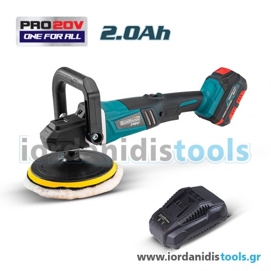 ΑΛΟΙΦΑΔΟΡΟΣ ΡΥΘΜΙΖΟΜΕΝΟΣ BRUSHLESS ΜΠΑΤΑΡΙΑΣ 20V+ΜΠΑΤΑΡΙΑ 2.0Αh+ΦΟΡΤΙΣΤΗΣ 20V