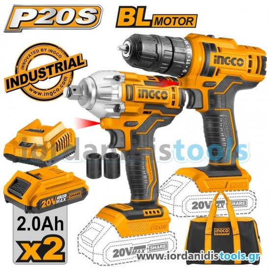 Εργαλεία Μπαταρίας 20V Li-Ion Σετ 2 τεμ.