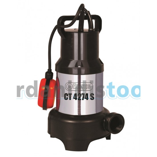 EL PUMPS CT 4274 S - Αντλία - 1.2 hp 1¼'' 220 Volt - λυμάτων vortex - ανοξείδωτες με πολυπροπυλένιο σώμα και φτερωτή με φλοτέρ