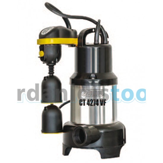 EL PUMPS CT 4274 VF - Αντλία - 1.2 hp 1¼'' 220 Volt - λυμάτων vortex - ανοξείδωτες με πολυπροπυλένιο σώμα και φτερωτή με φλοτέρ κάθετο