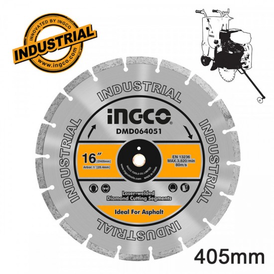 INGCO Διαμαντόδισκος ασφάλτου 405mm DMD064051 εως 6 ΑΤΟΚΕΣ ΔΟΣΕΙΣ