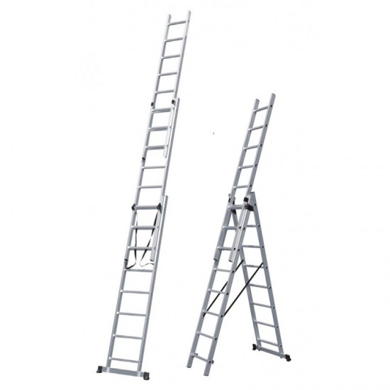 BULLE SSS10 Σκάλα αλουμινίου τριπλή επεκτεινόμενη 3x10 650cm 631125 εως 12 ΑΤΟΚΕΣ ΔΟΣΕΙΣ BULLE SSS10 Σκάλα αλουμινίου τριπλή επεκτεινόμενη 3x10 650cm 631125 εως 12 ΑΤΟΚΕΣ ΔΟΣΕΙΣ