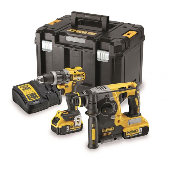 DEWALT Σετ Κρουστ. Δραπ/βιδο + SDS-Plus Πιστολέτο DCK207P2T 18V 5.0Ah XR εως 24 ΑΤΟΚΕΣ ΔΟΣΕΙΣ