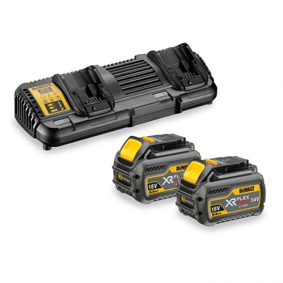 DEWALT DCB132T2-QW Φορτιστής XR  Διπλής Θύρας με 2 X 6.0Ah Μπαταρίες  εως 12 ΑΤΟΚΕΣ ΔΟΣΕΙΣ