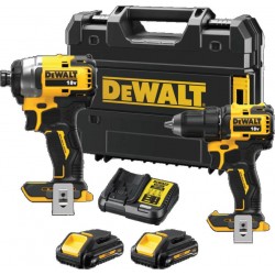 DEWALT DCK2062L2T Σετ Κρουστικό Δραπανοκατσάβιδο & Παλμικό Κατσαβίδι 18V 2x3.0AH 