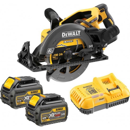 DEWALT DCS577T2-QW Δισκοπρίονο υψηλής ροπής 54V XR brushless Flexvolt με 2 μπαταρίες 6.0Ah, φορτιστή σε τσάντα εως 24 ΑΤΟΚΕΣ ΔΟΣΕΙΣ DEWALT DCS577T2-QW Δισκοπρίονο υψηλής ροπής 54V XR brushless Flexvolt με 2 μπαταρίες 6.0Ah, φορτιστή σε τσάντα εως 24 ΑΤΟΚΕΣ ΔΟΣΕΙΣ