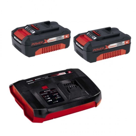 EINHELL Σετ Ταχυφορτιστής 2 μπαταριών και 2 μπαταρίες 18V 3.0AH εως 12 ΑΤΟΚΕΣ ΔΟΣΕΙΣ