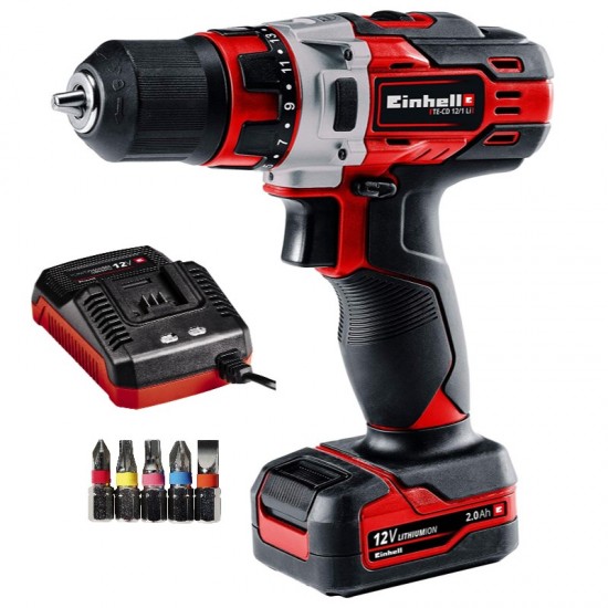 EINHELL TE-CD 12/1 Li Επαναφορτιζόμενο Δραπανοκατσάβιδο 12V με μπαταρία 1x2,0Ah 4513590 