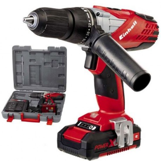 EINHELL TE-CD 18-2 Li-i Επαναφορτιζόμενο Κρουστικό Δραπανοκατσάβιδο (με μία μπαταρία, ταχυφορτιστή και βαλίτσα μεταφοράς) 4513800 εως 12 ΑΤΟΚΕΣ ΔΟΣΕΙΣ