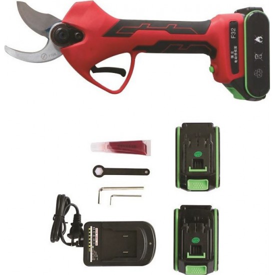 FPQ F32 Σετ αυτόνομο ψαλίδι αμπελουργικού κλαδέματος + 2 μπαταρίες 21V εως 12 ΑΤΟΚΕΣ ΔΟΣΕΙΣ