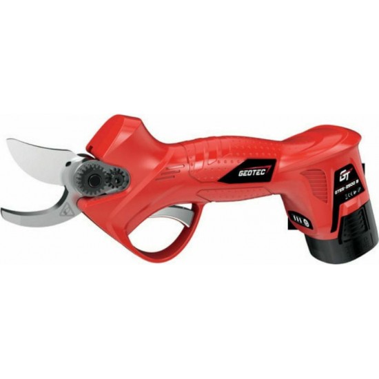 GEOTEC GTES-2500 R Ψαλίδι Κλαδέματος Μπαταρίας 25mm 2Ah έως 6 ΑΤΟΚΕΣ ΔΟΣΕΙΣ
