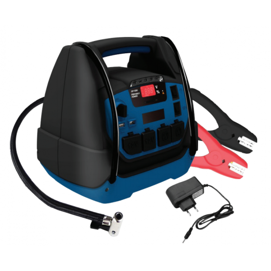 HYUNDAI HYJS-950 Φορητός εκκινητής Power Bank με μπαταρία 12Ah - Inverter Παροχής Ρεύματος 220V - Αεροσυμπιεστής 10Bar 60E06 εως 6 ΑΤΟΚΕΣ ΔΟΣΕΙΣ