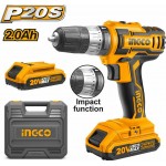 INGCO CIDLI200215 Επαγγελματικό Κρουστικό Δραπανοκατσάβιδο Μπαταρίας 20V Li-Ion ΕΩΣ 6 ΑΤΟΚΕΣ ΔΟΣΕΙΣ INGCO CIDLI200215 Επαγγελματικό Κρουστικό Δραπανοκατσάβιδο Μπαταρίας 20V Li-Ion ΕΩΣ 6 ΑΤΟΚΕΣ ΔΟΣΕΙΣ