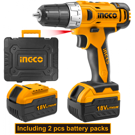 INGCO ΔΡΑΠΑΝΟΚΑΤΣΑΒΙΔΟ ΜΠΑΤΑΡΙΑΣ + 2 ΜΠΑΤΑΡΙΕΣ X18V LI-ION CDLI228180
