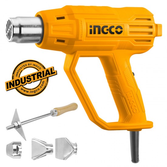 INGCO HG200038 Επαγγελματικό Ηλεκτρικό Αερόθερμο 2000W με 1 σπάτουλα και 3 ακροφύσια INGCO HG200038 Επαγγελματικό Ηλεκτρικό Αερόθερμο 2000W με 1 σπάτουλα και 3 ακροφύσια
