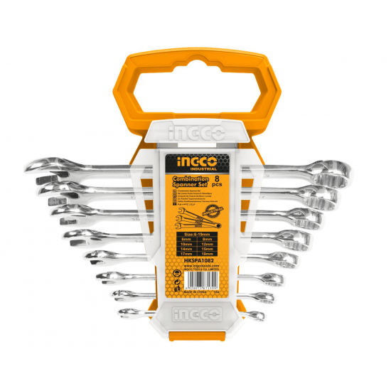 INGCO Γερμανοπολύγωνα Σετ 8 τεμ. 6-19mm Industrial HKSPA1088