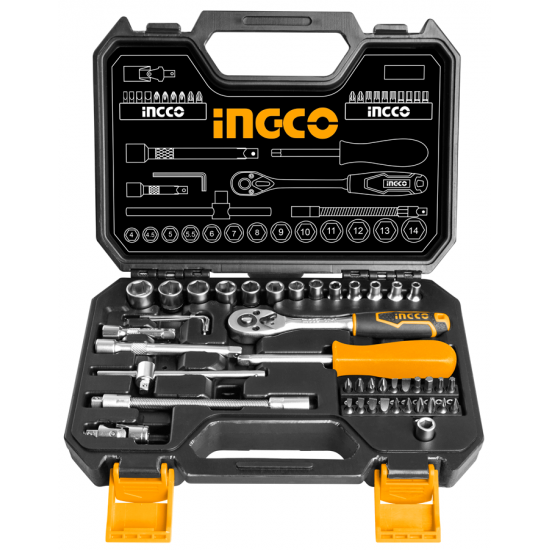 INGCO Κασετίνα σετ 45 τμχ. καρυδάκια HKTS14451