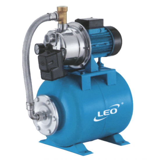 LEO LEPONO 5AXCm100SA5 Πιεστικό συγκρότημα πολυβάθμιο INOX με δοχείο οριζόντιο 25Lt 1.25Hp 02009 εως 6 ΑΤΟΚΕΣ ΔΟΣΕΙΣ