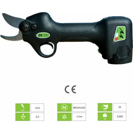 MINELLI ENERKUT 200 Κλαδευτικό ψαλίδι μπαταρίας 14.4V 2.5Ah έως 6 ΑΤΟΚΕΣ ΔΟΣΕΙΣ