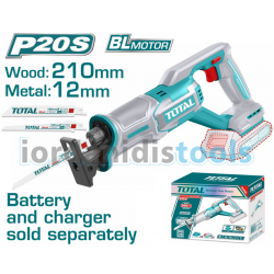 TOTAL ΕΠΑΓΓΕΛΜΑΤΙΚΗ ΣΠΑΘΟΣΕΓΑ ΜΠΑΤΑΡΙΑΣ Li-ion 20V ΧΩΡΙΣ ΜΠΑΤΑΡΙΑ & ΦΟΡΤΙΣΤΗ (TRSLI2108)