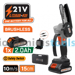 NAKAYAMA EC1040 Κλαδευτικό Αλυσοπρίονο Μπαταρίας 21V Brushless,Λάμα 10cm,825gr,1x2Ah Li-Ion, Βαλίτσα