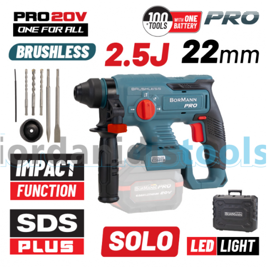 BORMANN Pro BBP5300 Πνευματικό Σκαπτικό Μπαταρίας SDS-PLUS Brushless 20V, SOLO