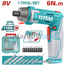 TOTAL ΕΠΑΓΓ. ΚΑΤΣΑΒΙΔΙ ΜΠΑΤ. Li-ion 8V / 1.5Ah Type-C (TSDLI08025)