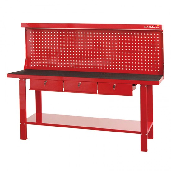 BORMANN BWR5091 Πάγκος με 3 Συρτάρια και Πλάτη 200 Χ 64 Χ 155 cm Επαγγελματικός εως 12 ΑΤΟΚΕΣ ΔΟΣΕΙΣ