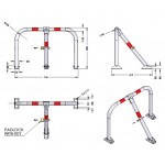 DOORADO HSU3L-8050-4218-GAL Αρθρωτή μπάρα parking τύπου U με 3 πόδια DOORADO HSU3L-8050-4218-GAL Αρθρωτή μπάρα parking τύπου U με 3 πόδια