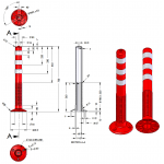 Εύκαμπτο Κολωνάκι PU 75cm PARK-DH-FP-80-PU-M