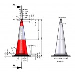 Πλαστικός κώνος 100 cm με βαριά λαστιχένια βάση PARK-DH-PE-3 Πλαστικός κώνος 100 cm με βαριά λαστιχένια βάση PARK-DH-PE-3