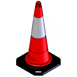 Πλαστικός κώνος 75 cm με βαριά λαστιχένια βάση PARK-DH-PE-2