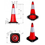 Πλαστικός κώνος 75 cm με βαριά λαστιχένια βάση PARK-DH-PE-2
