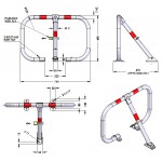 DOORADO HSC3L-8050-4218 Αρθρωτή μπάρα parking τύπου C με 3 πόδια 
