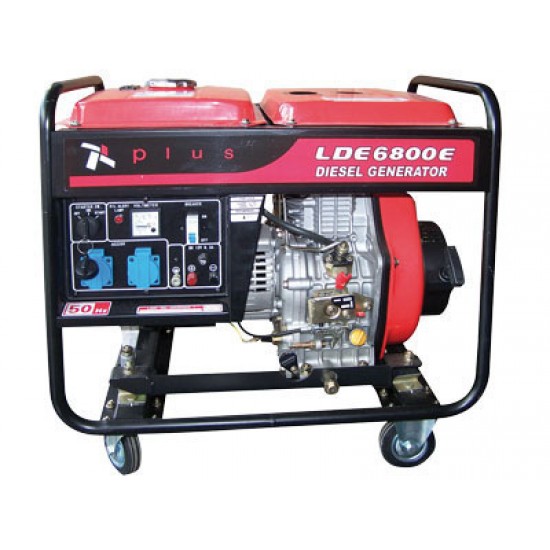 PLUS LDE6800E Τροχήλατη Diesel Ηλεκτρογεννήτρια AVR 6.8kVA Με Μίζα Και Μπαταρία (Μονοφασική) 203.100