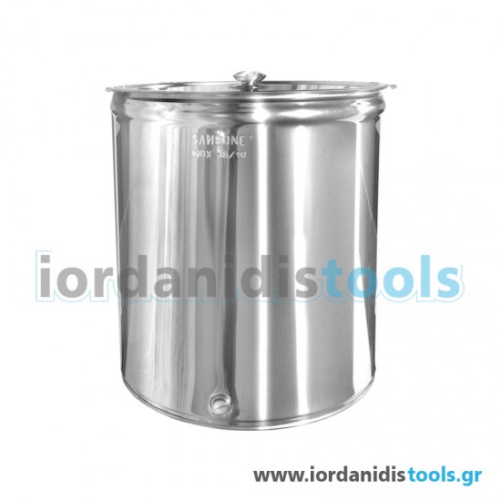 SANSONE  Ανοξείδωτος κάδος ανοιχτός με απλό καπάκι κολλητός ιταλικός 1000lt 125.187 