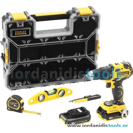 STANLEY FMCK627D2H3 Δραπανοκατσάβιδο κρουστικό μπαταρίας λιθίου 18V/2Ah Brushless εως 12 ΑΤΟΚΕΣ ΔΟΣΕΙΣ