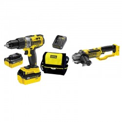 STANLEY FATMAX FMC625M2S + FMC761B 18V 4Ah Κρουστικό δραπανοκατσάβιδο + Γωνιακός Τροχός 125mm εως 12 ΑΤΟΚΕΣ ΔΟΣΕΙΣ