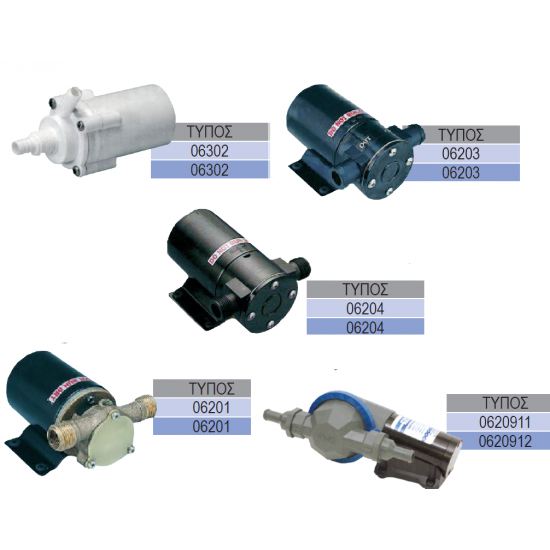 TMC Αντλίες επιφανείας με λαστιχένια φτερωτή 12V και 24V
